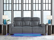 Studio Cave - Power Reclining Sofa - Steel - R&R Furniture Gallery (Fountain Valley, CA)