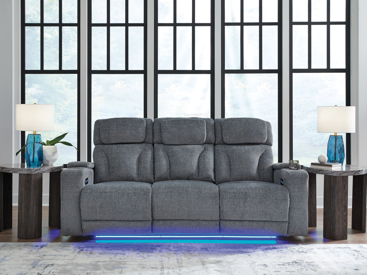 Studio Cave - Power Reclining Sofa - Steel - R&R Furniture Gallery (Fountain Valley, CA)