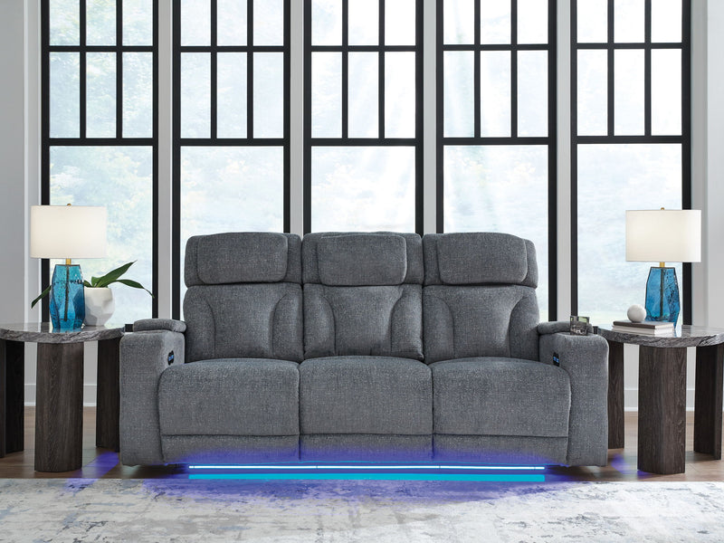 Studio Cave - Power Reclining Sofa - Steel - R&R Furniture Gallery (Fountain Valley, CA)