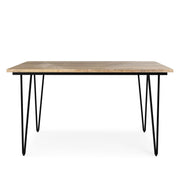Simpli-Home Hunter square tabletop dining table with sleek wood finish, ideal for modern kitchen or dining room setup.