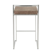 Lumi Source Fuji contemporary elegant stackable counter stool set with sleek design and wooden seats, perfect for modern kitchens.
