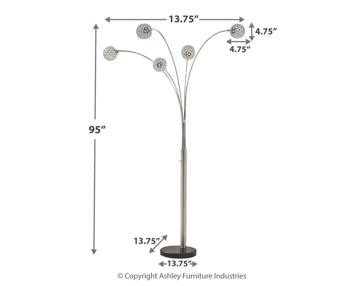 Winter - Metal Arc Lamp  - Silver Finish - R&R Furniture Gallery (Fountain Valley, CA)