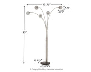 Winter - Metal Arc Lamp  - Silver Finish - R&R Furniture Gallery (Fountain Valley, CA)