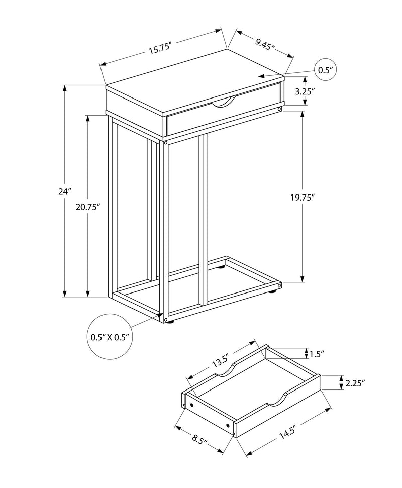 Accent Table, C - Shaped Contemporary & Modern Design - R&R Furniture Gallery (Fountain Valley, CA)