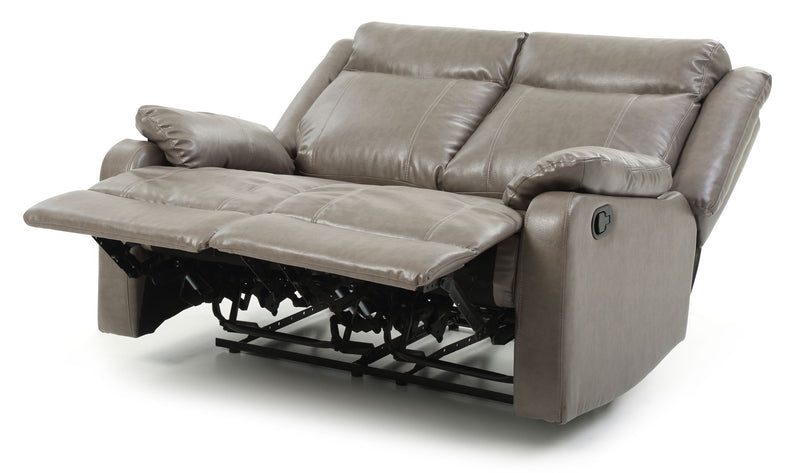 Glory Furniture reclining loveseat for two, featuring plush cushions and a modern design perfect for cozy living rooms.