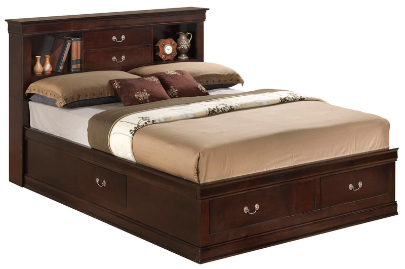 Louis Phillipe - Bookcase Storage Bed - R&R Furniture Gallery (Fountain Valley, CA)