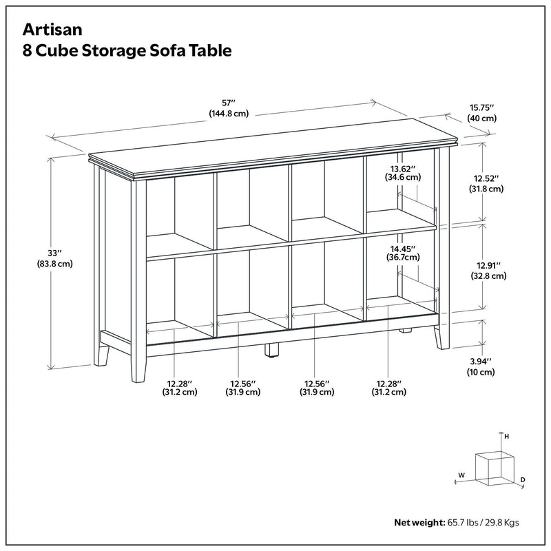 Simpli-Home Artisan Cube Storage Organizer with multiple compartments for versatile home organization and storage.