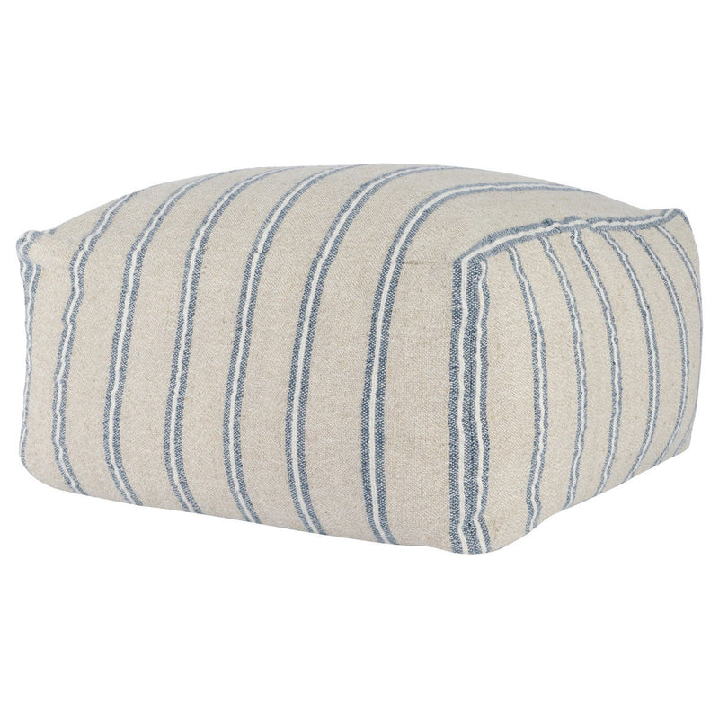 Poufs - Delgada Pouf - Natural / Blue - R&R Furniture Gallery (Fountain Valley, CA)