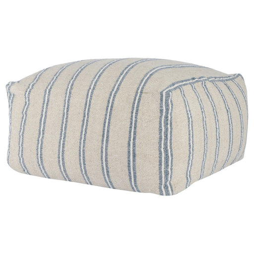 Poufs - Delgada Pouf - Natural / Blue - R&R Furniture Gallery (Fountain Valley, CA)