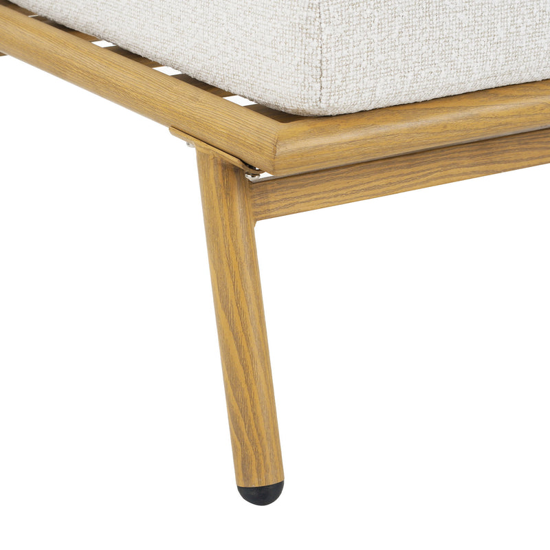 La Fiora - Outdoor Patio Iron Club Chair (Set of 2) - Off White / Teak - R&R Furniture Gallery (Fountain Valley, CA)