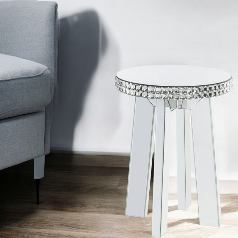 Lotus - End Table - Mirrored & Faux Ice Cube Crystals - R&R Furniture Gallery (Fountain Valley, CA)
