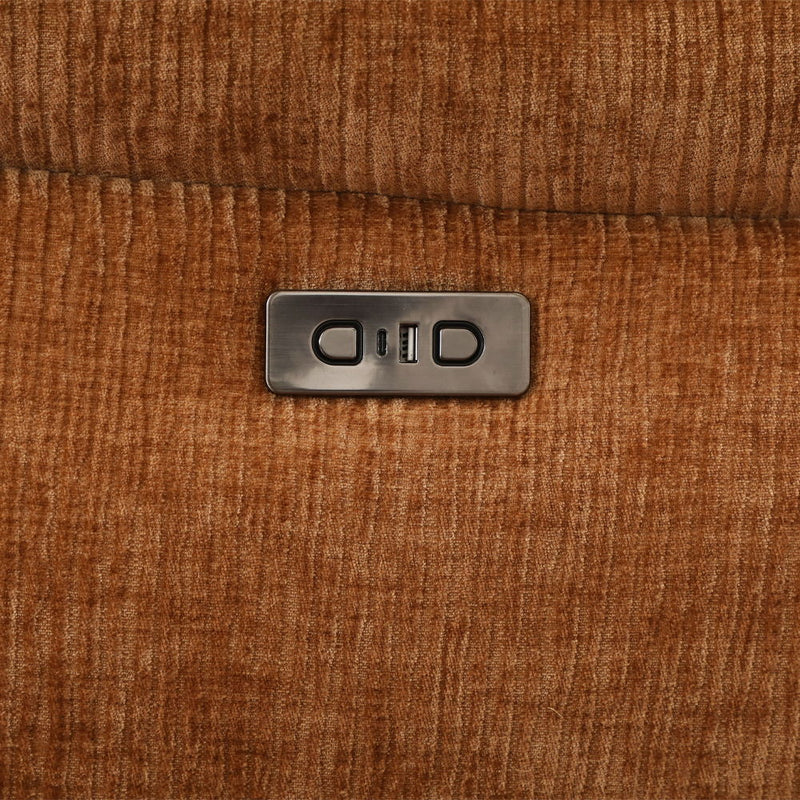 Emmy - Power Motion Sectional Sofa - Orange Chenille - R&R Furniture Gallery (Fountain Valley, CA)