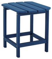 Signature Design by Ashley outdoor Sundown Treasure end table with woven top and sturdy frame, perfect for patio or garden spaces.
