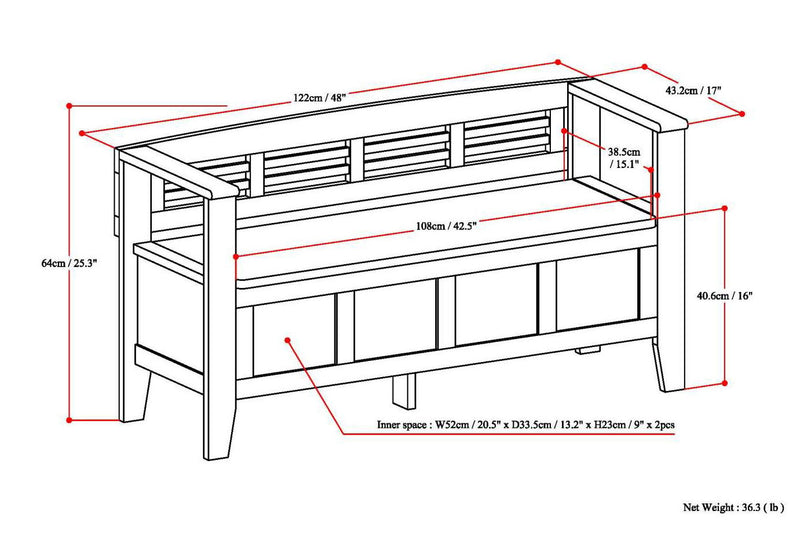 Adams - Entryway Storage Bench - Rustic Natural Aged Brown - R&R Furniture Gallery (Fountain Valley, CA)
