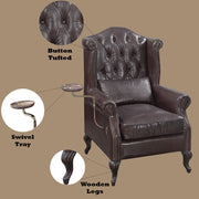 Pino - Accent Chair - Vintage Brown Top Grain Leather - R&R Furniture Gallery (Fountain Valley, CA)