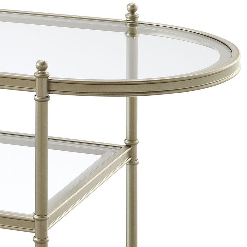 Zaba - TV Stand - Glass Top & Champagne - R&R Furniture Gallery (Fountain Valley, CA)
