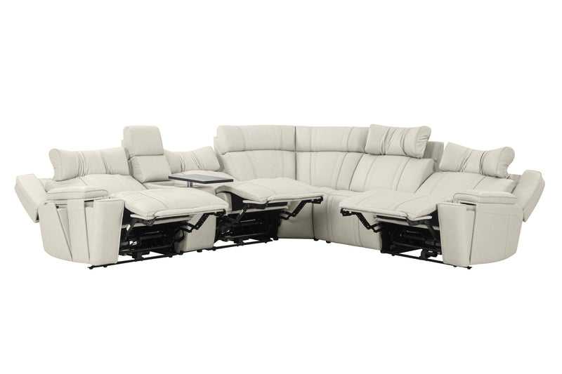 Sausalito - 6 Piece Modular Zero Gravity Power Reclining Sectional With Power Adjustable Headrests - Platinum Envy