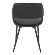 Set of two Lumi Source Margarite mid-century modern dining chairs with sleek wooden legs and curved upholstered seats.