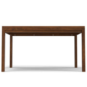 Wilson handcrafted dining table from Simpli-Home with a wooden surface and sturdy legs, ideal for family meals and gatherings.