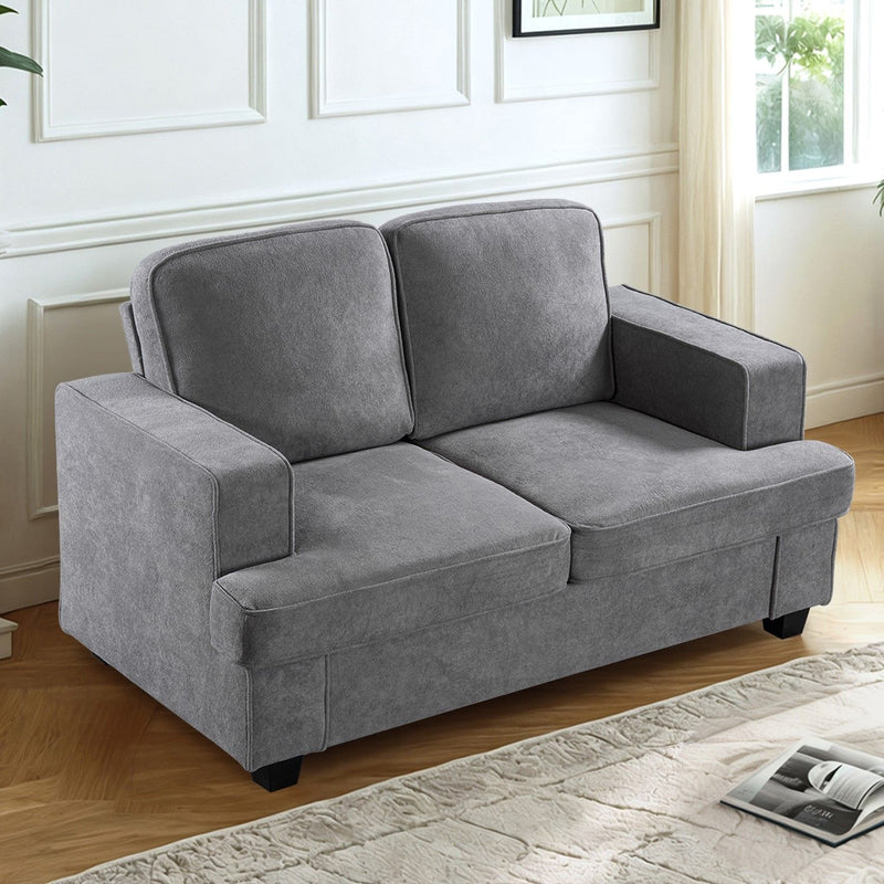 Modern Loveseat, Comfortable 2 Seater Couch With Deep Seating, Loose Back Cushions, Wide Arms - R&R Furniture Gallery (Fountain Valley, CA)