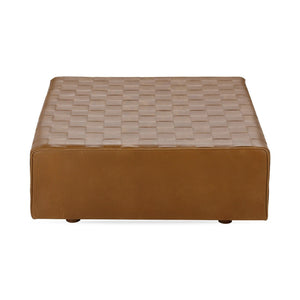 Aristo - Leather Square Ottoman - Autum Maple - R&R Furniture Gallery (Fountain Valley, CA)