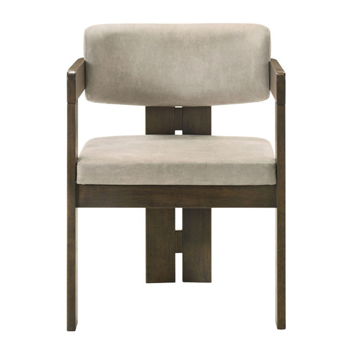 Destin - Side Chair - Light Gray Fabric & Walnut - R&R Furniture Gallery (Fountain Valley, CA)