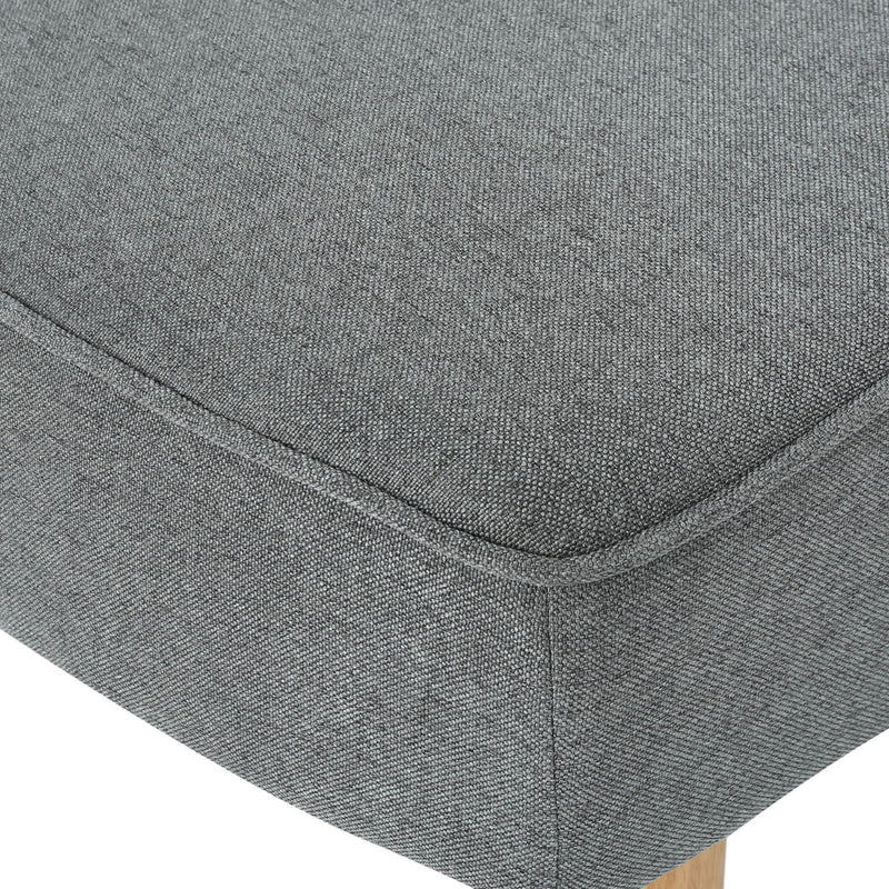 Fabric Chaise Lounge With Rubberwood Frame - Slate