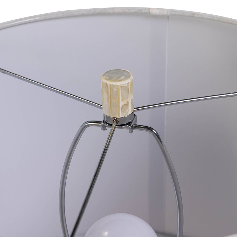 Lassy - Ribbon Capiz Shell Table Lamp - Pink - R&R Furniture Gallery (Fountain Valley, CA)