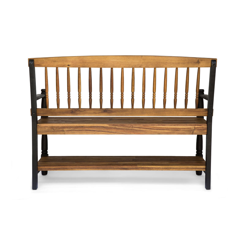 Slatted Bench With Built In Shelf - R&R Furniture Gallery (Fountain Valley, CA)
