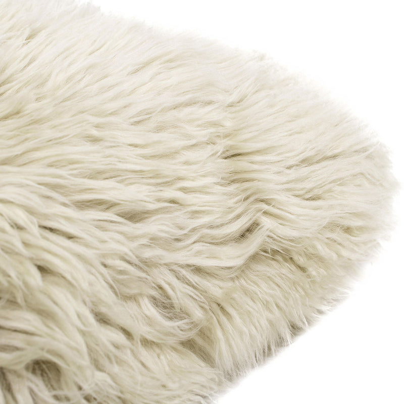 Astrid - Square New Zealand Sheepskin Accent Throw Pillow Cover With Feather Insert - Taupe / Natural - R&R Furniture Gallery (Fountain Valley, CA)