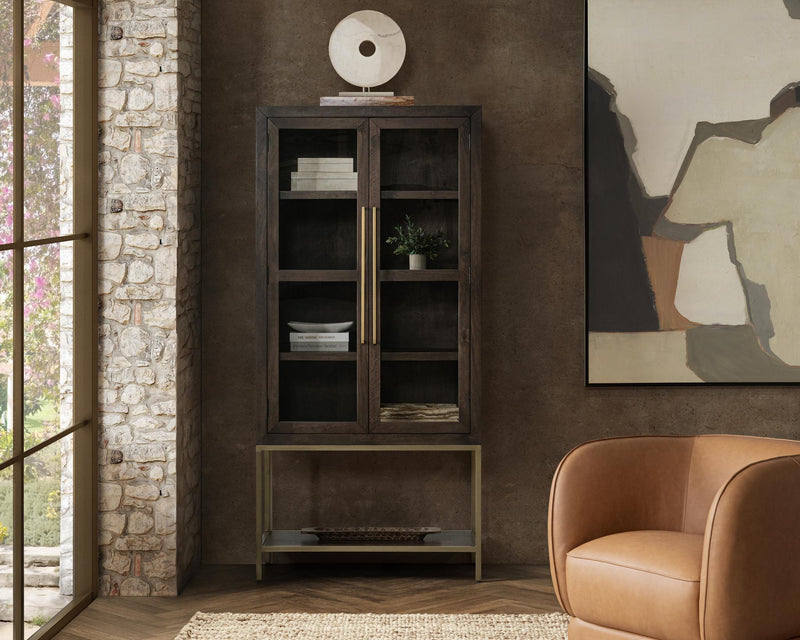 Freemont - Solid Wood Tall Cabinet - Kona Brown - R&R Furniture Gallery (Fountain Valley, CA)