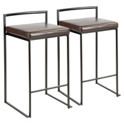 Lumi Source Fuji contemporary style stackable counter stool set with sleek design and modern finish, ideal for kitchen or bar seating.