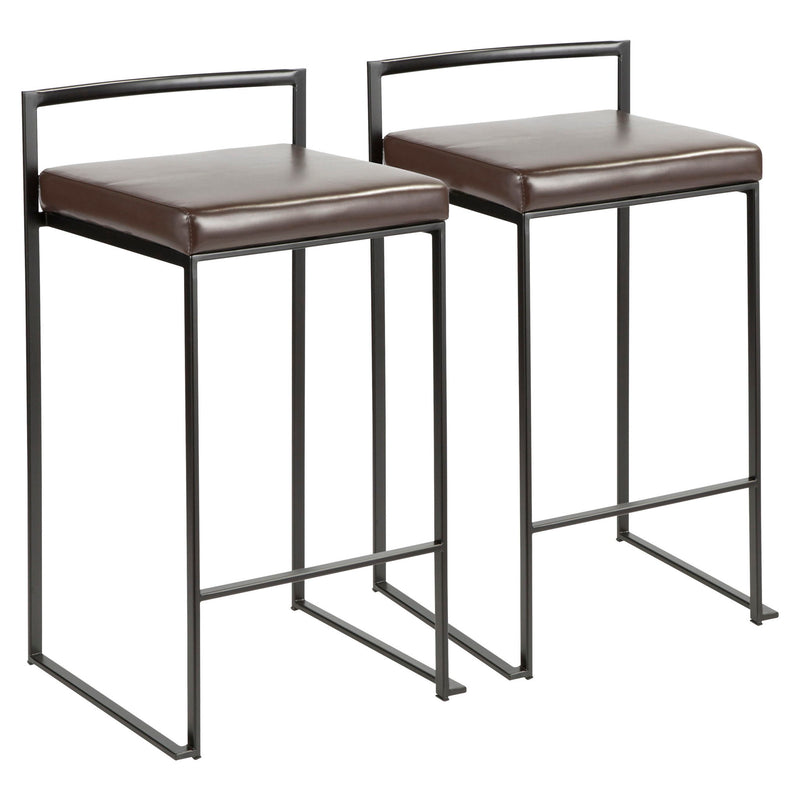 Lumi Source Fuji contemporary style stackable counter stool set with sleek design and modern finish, ideal for kitchen or bar seating.