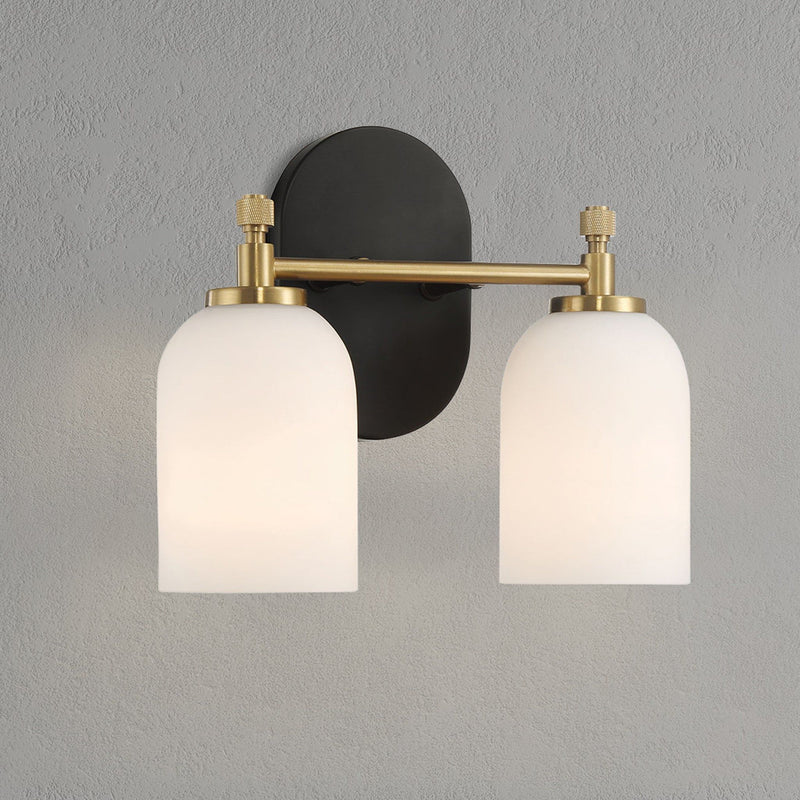 Vortex - 2 Lights Vanity In Style For Over Bathroom Mirror Wall Sconce - Black / Gold / White - R&R Furniture Gallery (Fountain Valley, CA)