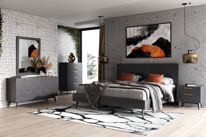 Diana - Eastern King Modern Grey Ash Bedroom Set — view 2