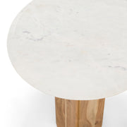 Dillinger - Modern White Marble + Mango Wood End Table — view 2