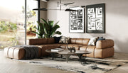 Everest - Modern Brown Leather Modular Armless Sectional Seat — view 5