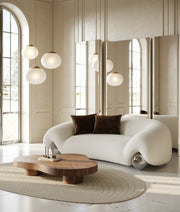 Fortune - Contemporary White Fabric Sofa — view 2