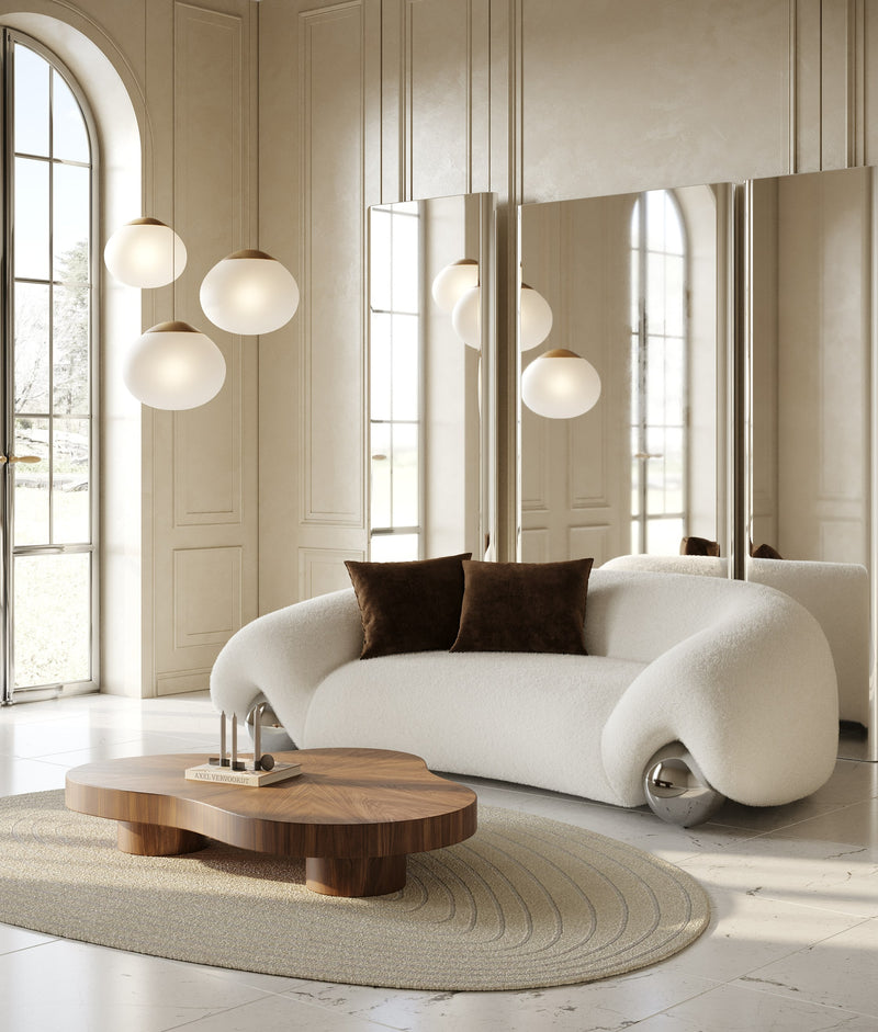 Fortune - Contemporary White Fabric Sofa — view 2
