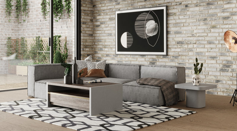 Navstar - Contemporary Grey Fabric Modular Sectional Sofa — view 4