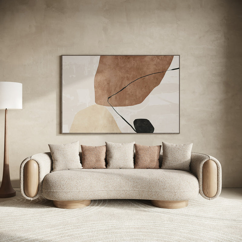 Raywood - Modern Multicolored Boucle Fabric + Ash Sofa — view 5