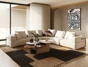 Simone - Modern Off-White Fabric Sectional Sofa — view 4