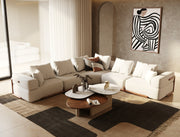 Simone - Modern Off-White Fabric Sectional Sofa — view 3