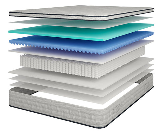 Salvia 12" Queen Hybrid Pocket Coil Mattress - R&R Furniture Gallery (Fountain Valley, CA)