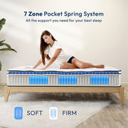 Salvia 12" Cal.King Hybrid Pocket Coil Mattress - R&R Furniture Gallery (Fountain Valley, CA)