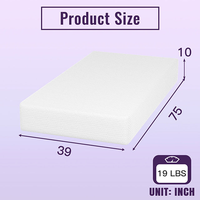 Nasturtium 10" Twin Bamboo Charcoal Infused Memory Foam - R&R Furniture Gallery (Fountain Valley, CA)