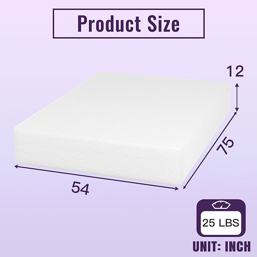 Nasturtium 12" Full Bamboo Charcoal Infused Memory Foam - R&R Furniture Gallery (Fountain Valley, CA)