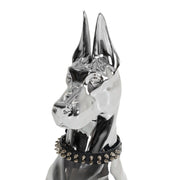 Doberman Dog - Silver Fiberglass Sculpture — view 5