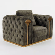 Dosie - Transitional Grey Velvet Chair — view 5