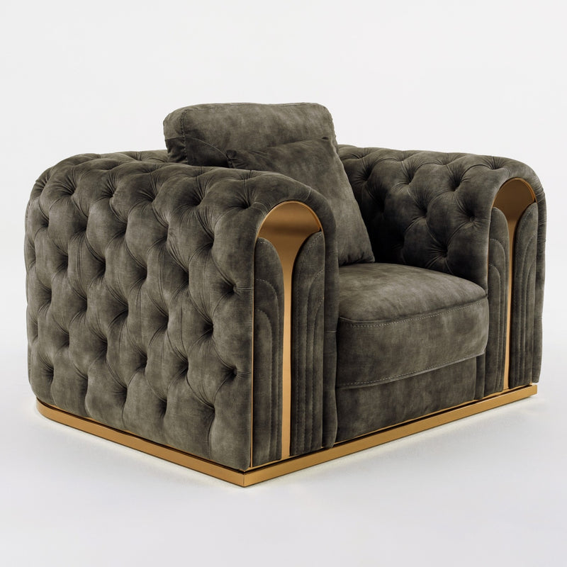 Dosie - Transitional Grey Velvet Chair — view 5